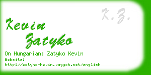 kevin zatyko business card